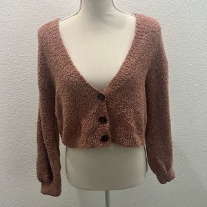 Jessica Simpson brown fuzzy sweater